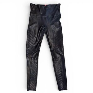 SPANX Shiny Black Textured Leggings